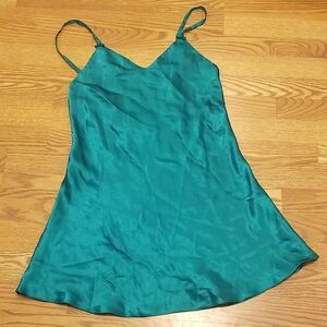 Frederick's of Hollywood Teal Satin Chemise